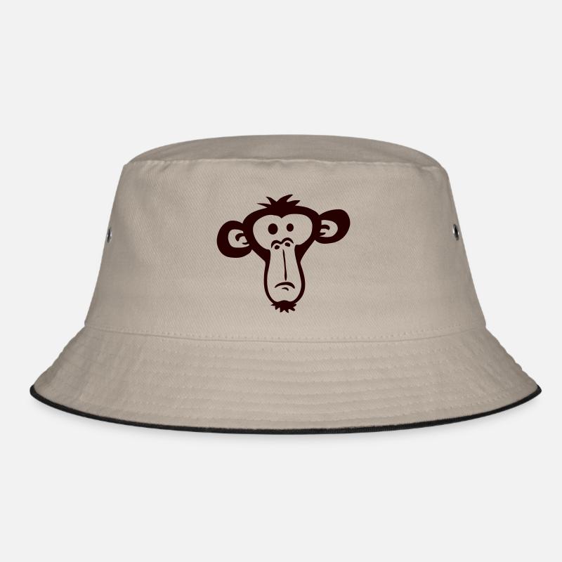 Sad Confused Monkey Head Boredom Face Bucket Hat