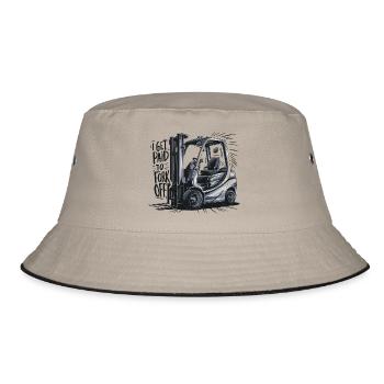 Ich werde fürs Gabeln bezahlt! - Bucket Hat - Khaki/Schwarz - Vorne