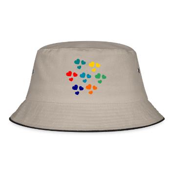 HEART. CHRISTMAS. COUPLE. VALENTINE'S DAY. JUST MARRIED. - Bucket Hat - khaki/black - Front