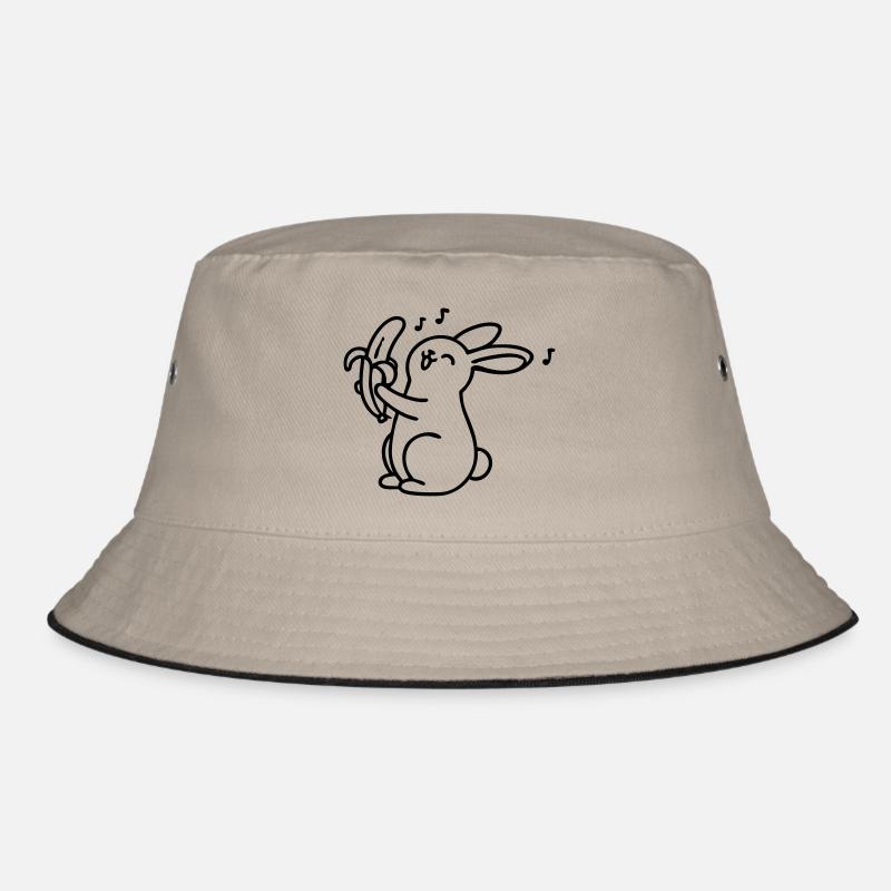 singing bunny with banana Bucket Hat