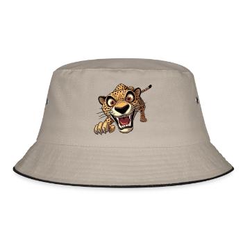 Cheetah attacks - Bucket Hat - khaki/black - Front