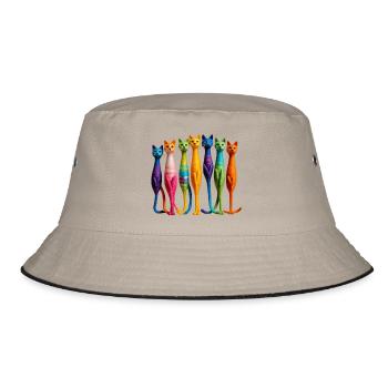 Cat - Bucket Hat - Khaki/Schwarz - Vorne
