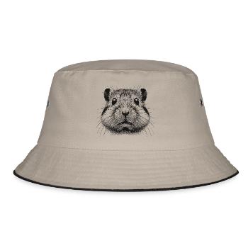 Common hamster - Bucket Hat - khaki/black - Front
