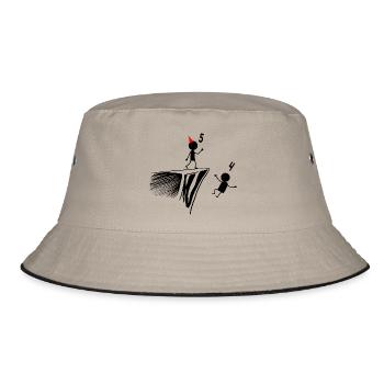 5th Anniversary, 5 Year Gift, 5 Year Old, 5 Year Olds - Bucket Hat - khaki/black - Front
