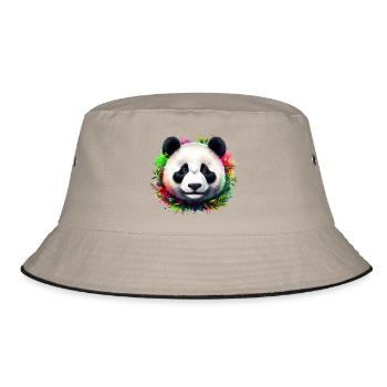 Panda - Bucket Hat - Khaki/Schwarz - Vorne