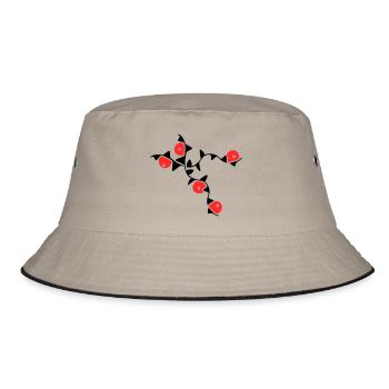 Flower tendrils - Bucket Hat - khaki/black - Front