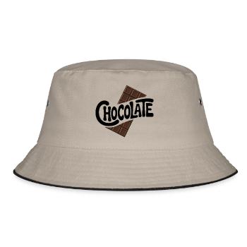 Schokolade - Cool Sweets Logo - Bucket Hat - Khaki/Schwarz - Vorne
