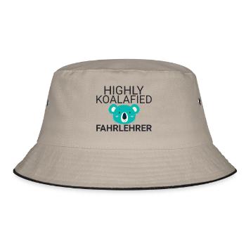 Fahrlehrer Koalafied Fahrschule - Bucket Hat - Khaki/Schwarz - Vorne