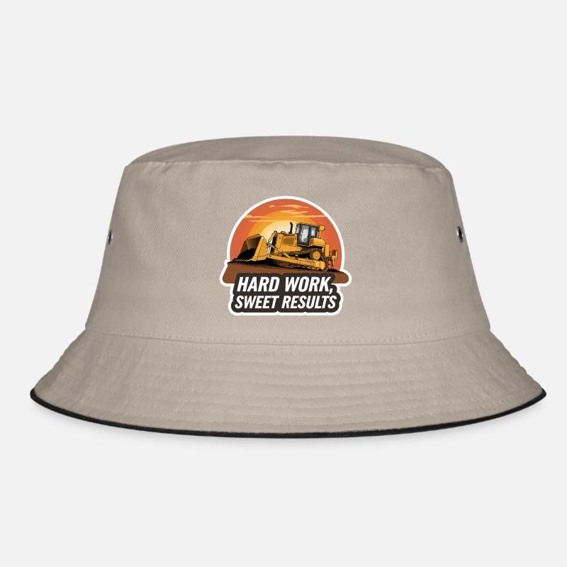 Construction Equipment Sunset Design Bucket Hat