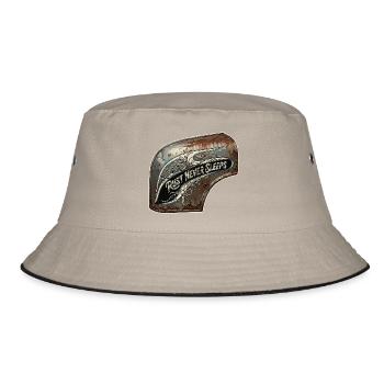Rust Never Sleeps Metal Art - Bucket Hat - khaki/black - Front