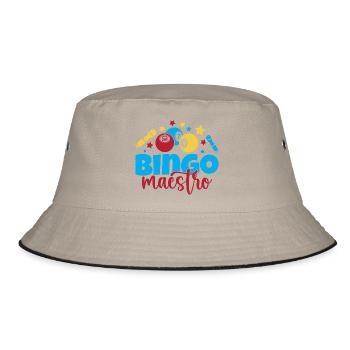 Bingo Game Maestro Bingo - Bucket Hat - khaki/black - Front