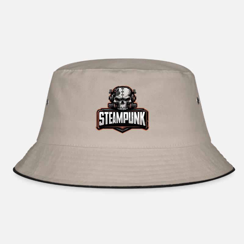 Steampunk Skull – Mechanical Retro Motif Bucket Hat