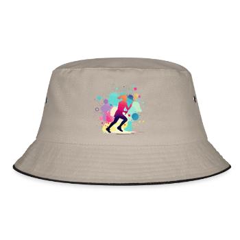 Lacrosse, Lacrosse Player Woman, Lacrosse Graphic - Bucket Hat - khaki/black - Front