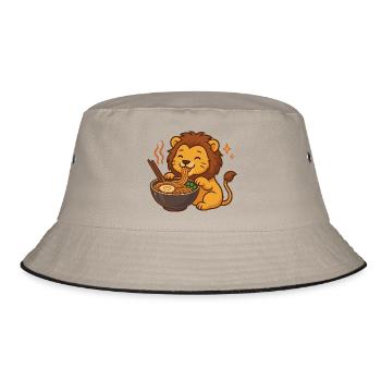 Lion kawaii aux nouilles et nouilles - Bob - kaki/noir - Devant