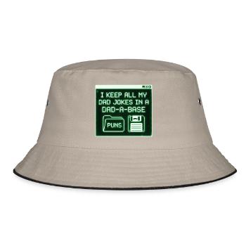 I Keep All My Dad Jokes In A Dad A Base - Bucket Hat - khaki/black - Front
