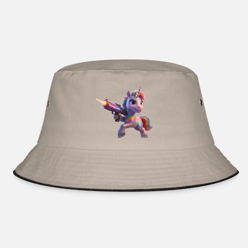 Rainbow Unicorn with Laser Gun Bucket Hat