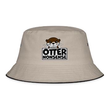 Otter Nonsense Funny Pun Otter Love Saying - Bucket Hat - khaki/black - Front
