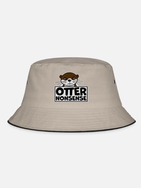 Otter Nonsense Lustig Wortspiel Otter Liebe Spruch - Bucket Hat - Khaki/Schwarz - Vorne