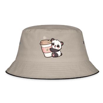 KaffeePanda Cuddly Hero - Bucket Hat - khaki/black - Front