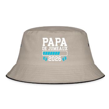 Aktueller Vater kündigt den Vater der Zwillinge 2026 an - Bucket Hat - Khaki/Schwarz - Vorne