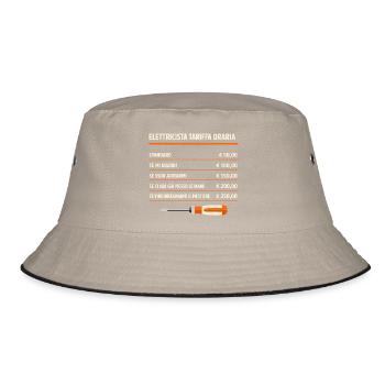 Electrician Hourly Rate Funny Prank - Bucket Hat - khaki/black - Front