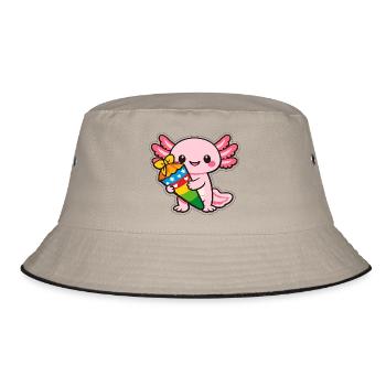 Dragon de Kawaii avec un axolotl de feux d’artifice - Bob - kaki/noir - Devant