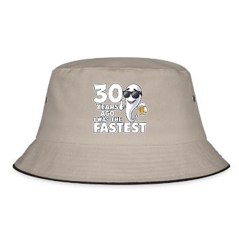 30 Years Ago The Fastest Funny Birthday - Bucket Hat - khaki/black - Front
