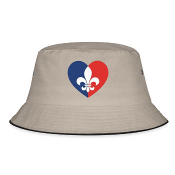 Cœur tricolore et fleur de lys - Bob - kaki/noir - Devant