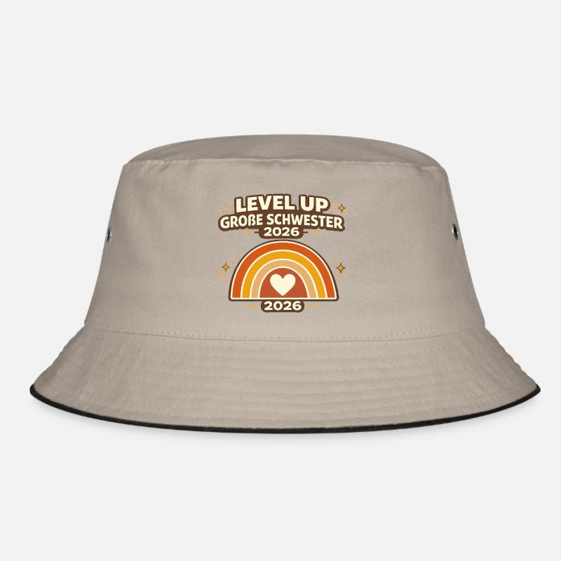 Level Up große Schwester 2026 Regenbogen Bucket Hat
