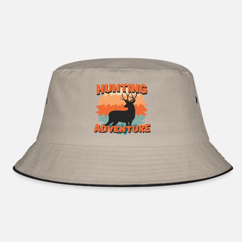 Jagdabenteuer-Hirsch-Silhouette Bucket Hat