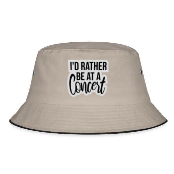 I'd Rather Be At A Concert Lustig Musik Konzert - Bucket Hat - khaki/black - Front