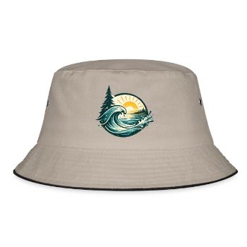 Surfers at sunset - Bucket Hat - khaki/black - Front
