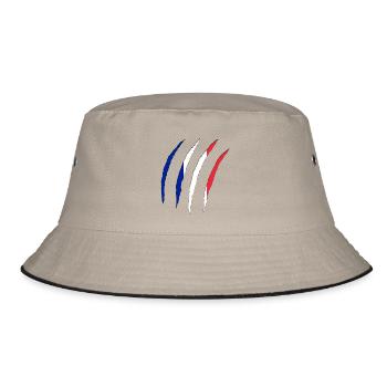 French Flag, France - Bucket Hat - khaki/black - Front
