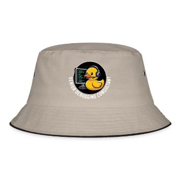 Croaking Debugging Consultant Gift Nerd - Bucket Hat - khaki/black - Front