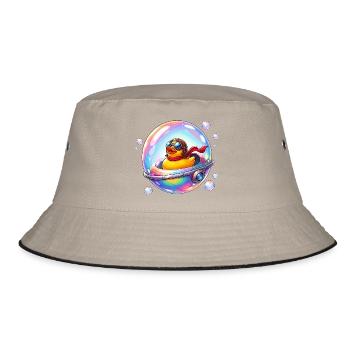 Starduck Space Globe - Bucket Hat - khaki/black - Front