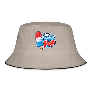 Lustiger Opa, der coolste Papa - Bucket Hat - Khaki/Schwarz - Vorne