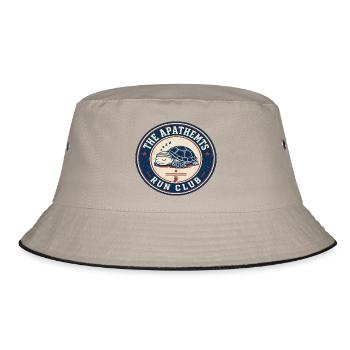 Schlafende Schildkröte Run Club - Bucket Hat - Khaki/Schwarz - Vorne