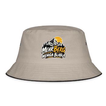 mehr Berg weniga blabla - für echte Wanderer - Bucket Hat - Khaki/Schwarz - Vorne