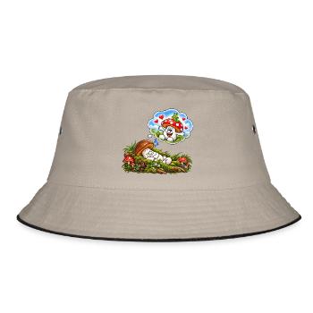 1000205542 - Bucket Hat - Khaki/Schwarz - Vorne