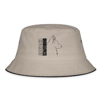 Altdeutscher Schäferhund Profil Hunde Wilsigns - Bucket Hat - Khaki/Schwarz - Vorne