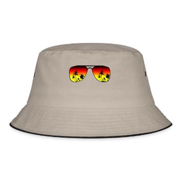 Sonnenbrille - Bucket Hat - Khaki/Schwarz - Vorne