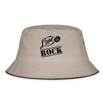 live to rock - Bucket Hat - khaki/black - Front