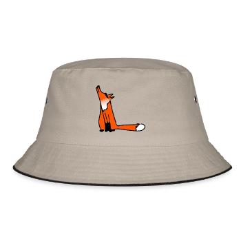 arctic fox fuchs7 - Bucket Hat - Khaki/Schwarz - Vorne