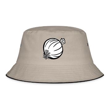 onions halloween vegetables vegetables37 - Bucket Hat - khaki/black - Front