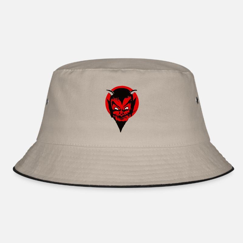 Böser Teufel mit Hörnern - Bucket Hat - Khaki/Schwarz