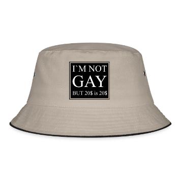 Im not Gay - Bucket Hat - Khaki/Schwarz - Vorne
