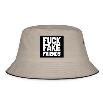 FUCK - Bucket Hat - khaki/black - Front