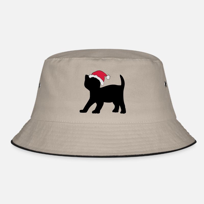 Kätzchen in einem Weihnachts-Hut. Bucket Hat