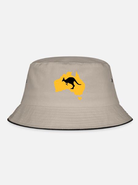 Australien - Bucket Hat - Khaki/Schwarz - Vorne