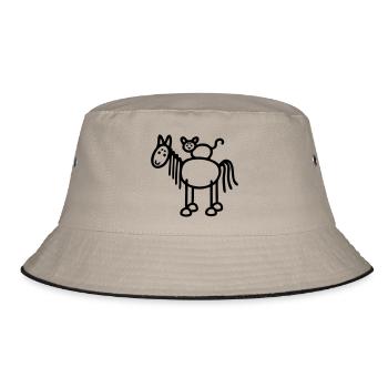Pferd & Katze - Bucket Hat - Khaki/Schwarz - Vorne